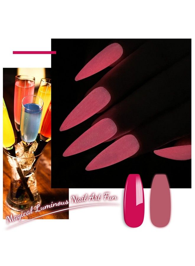 Glow In The Dark Gel Nail Polish1 Pcs 15Ml Neon Pink Luminous Glow Effect Soak Off Uv Nail Gelfluorescent Bright Manicure Gel Polish