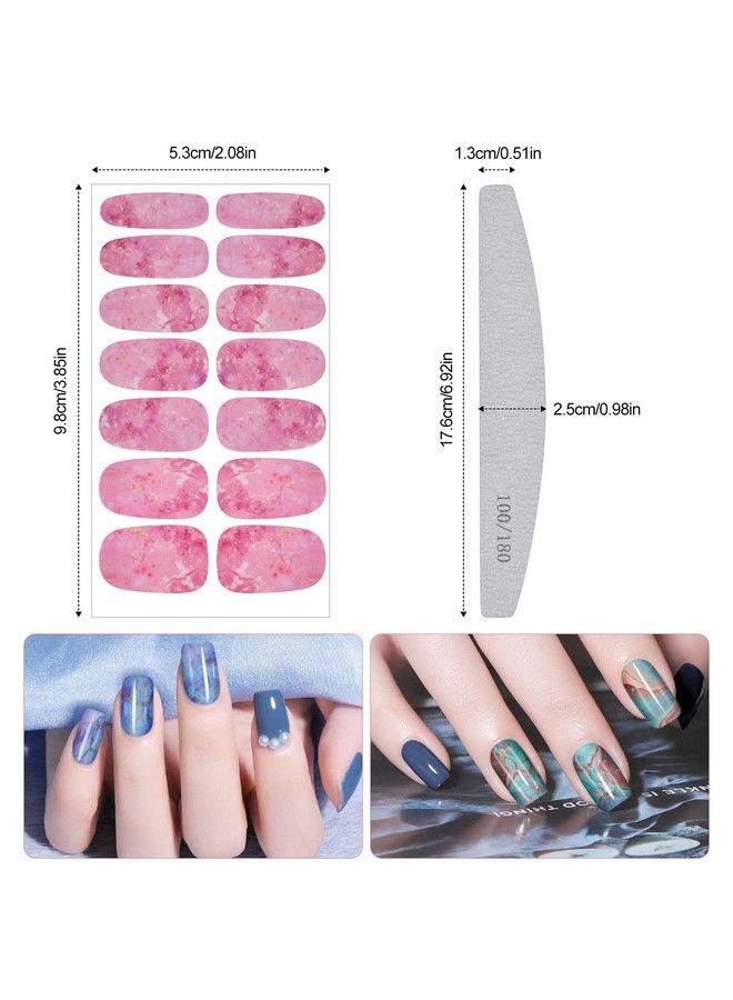 12 Sheets Marble Nail Art Polish Stickers Full Wrap Strips Torokom Selfadhesive Nail Polish Stickers Decal Marble Printed Full Wraps Strips Nail Art Polish Decals With Nail File For Women Girls