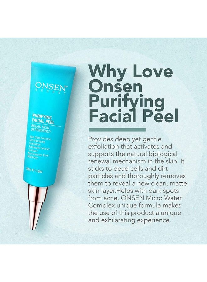 Onsen Exfoliating Peeling Gel Daily Gentle Face Exfoliator Dark Spot Remover Organic Facial Peel For Sensitive Skin Natural Whitening Peeling Gel For Women 1 Fl Oz/30 Ml