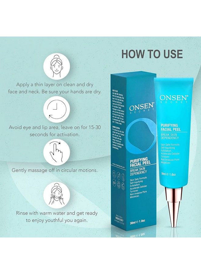 Onsen Exfoliating Peeling Gel Daily Gentle Face Exfoliator Dark Spot Remover Organic Facial Peel For Sensitive Skin Natural Whitening Peeling Gel For Women 1 Fl Oz/30 Ml