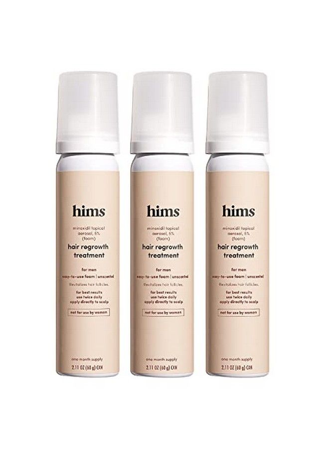 Hims Extra Strength Hair Regrowth Treatment For Men With 5% Topical Minoxidil Foam For Hair Loss And Thinning Hair Unscented No Drip Formula 3 Month Supply 3 Pack