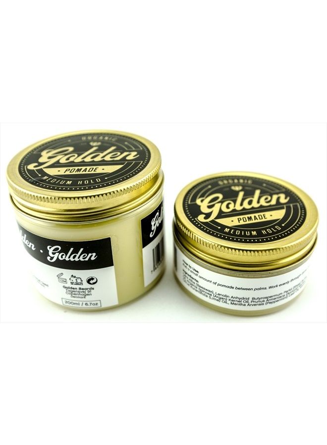 3,3 Oz Organic & Natural Hair Pomade Wax & Oil Base - Handcrafted with love in Denmark by Us - Perfect Shine effect for long and short hair - Medium and Flexible Hold - UNISEX -Organic