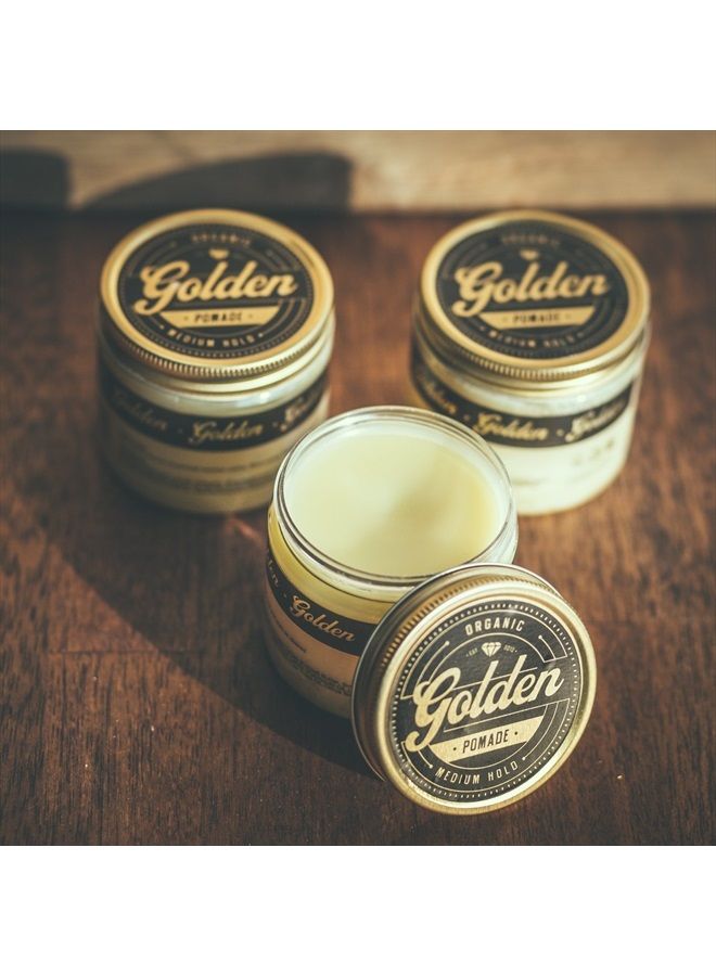 3,3 Oz Organic & Natural Hair Pomade Wax & Oil Base - Handcrafted with love in Denmark by Us - Perfect Shine effect for long and short hair - Medium and Flexible Hold - UNISEX -Organic