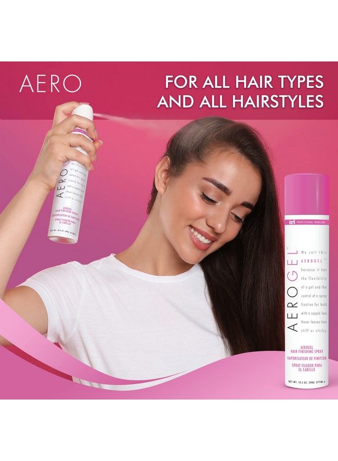 Tri Aerogel Hair Styling Gel Plus Texture Spray For Hair For Men & Women Combining Flexibility Of Gel & Control Of Spray For Strong Hold No Hair Flakes To All Hair Style & Types 10.5 Oz & 3 Oz