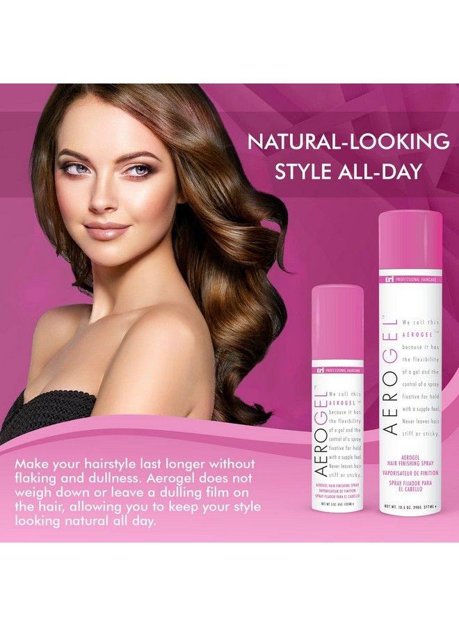 Tri Aerogel Hair Styling Gel Plus Texture Spray For Hair For Men & Women Combining Flexibility Of Gel & Control Of Spray For Strong Hold No Hair Flakes To All Hair Style & Types 10.5 Oz & 3 Oz