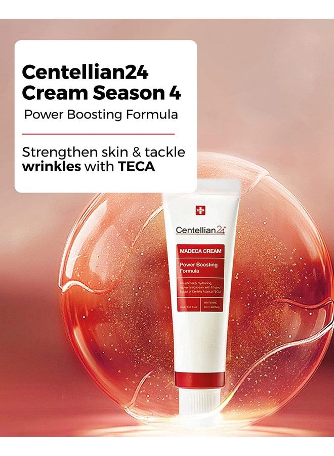 Cream Power Boosting Formula (Season 4 Pack Of 2) Wrinkle Moisturizer For Acneprone Dry And Sensitive Skin. Teca Centella Asiatica Alkannin Hyaluronic Acid Collagen & Elastin (1.69 Fl Oz X 2)