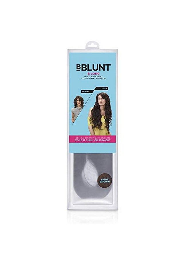 B Long Length And Volume Clip On Hair Extension Light Brown