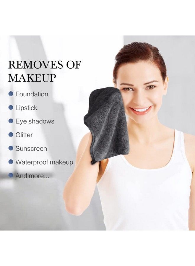 Microfiber Face Cloths Reusable Makeup Remover Cloth Ultra Soft Washcloths for Women and Baby 12Inch x 12Inch Grey 6 Pack