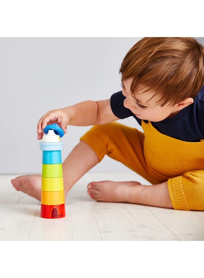 Lighthouse Wooden Rainbow Stacker 8 Piece Set (Made In Germany)