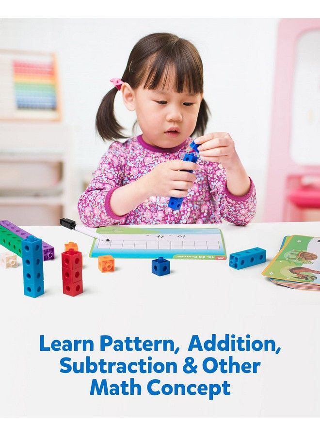 Math Cubes Manipulatives Number Counting Blocks With Activity Snap Linking Cube Math Construction Toy Gift For Preschool Kindergarten Learning