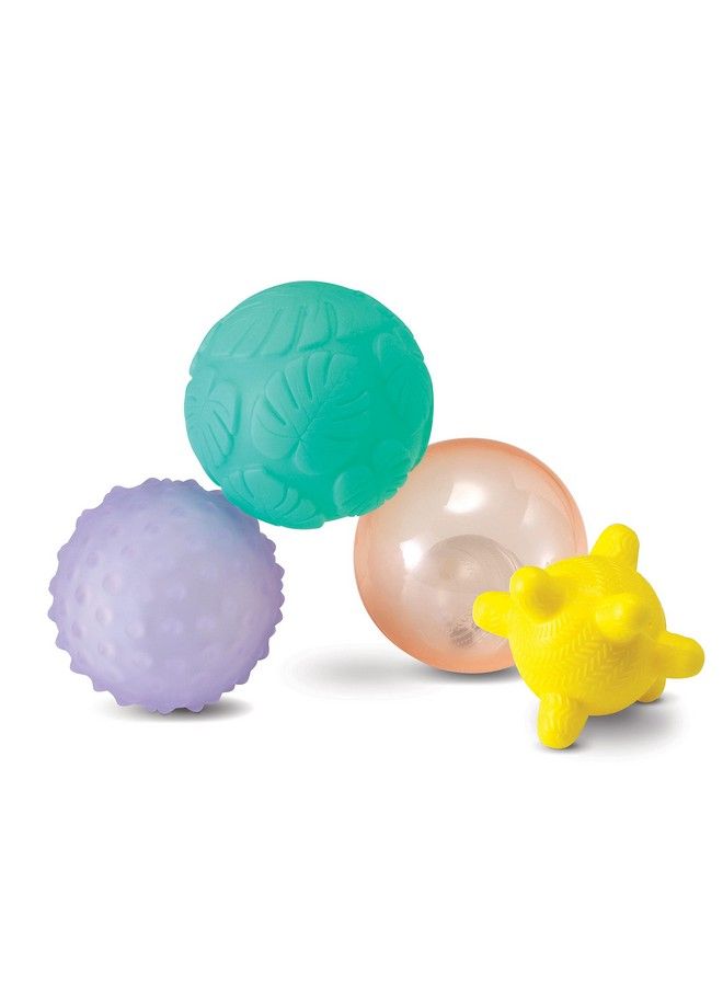 Activity Ball Set Music & Lights 4 Colorful Bouncy & Multitextured Balls For Fine Motor Development For Little Hands