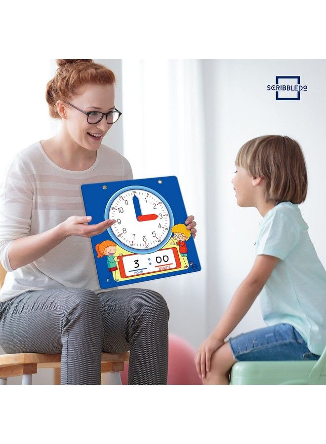 Writable Dry Erase Learning Clock For Kids Write & Wipe Demonstration Clock For Kids Learning To Tell Time Classrooms And Homeschool Supplies