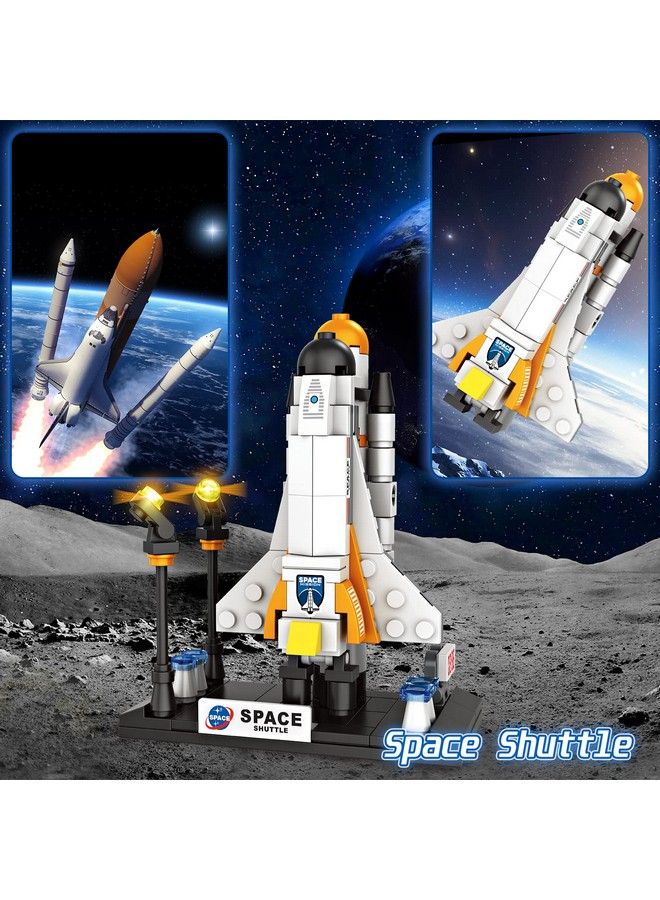 City Space Exploration Toys Stem Aerospace Building Kit Toy With Rocket Space Shuttle Moon Buggy Satellite Best Gifts For 6 7 8 9 10 11 12 Years Old Kids Boys Girls (455 Pieces)