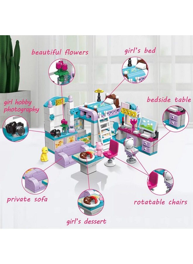 612 Girl Dream Home Building Blocks Kit Educational Toy Build Girl Bedroom Or Living Room Or Kitchen 3 Building Methods (194 Pieces)