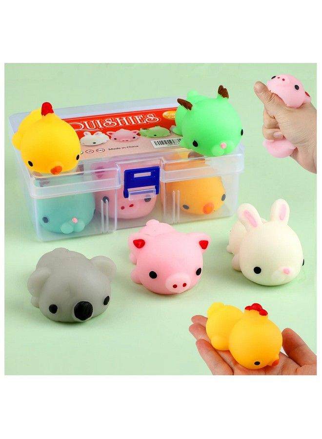 Squishies Squishy Toy 5Pcs Medium Size 3Inch Party Favors For Kids Mochi Squishy Toy Kids Kawaii Squishies Mochi Animals Stress Reliever Anxiety Xmas Gifts For Kids Rabbit Squishys Toy Storage Box