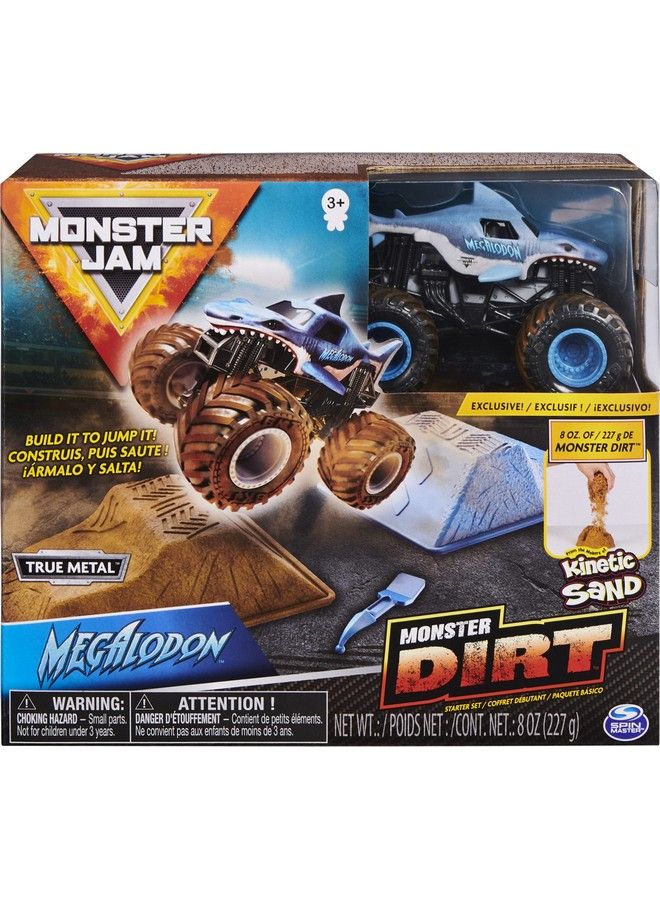 Monster Jam Megalodon Monster Dirt Starter Set Featuring 8Oz Of Monster Dirt And Official 1:64 Scale Diecast Monster Jam Truck