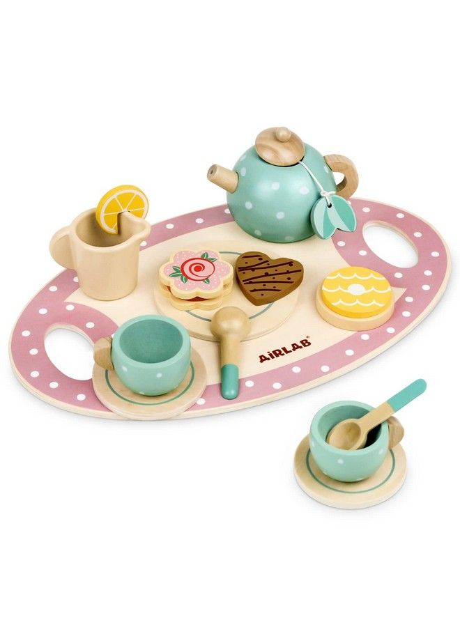 Wooden Tea Set For Little Girls Play Food Pretend Play Kitchen Accessories For 3 4 5 Years Old Girls And Boys Toddler Princess Tea Time Party Food Toys