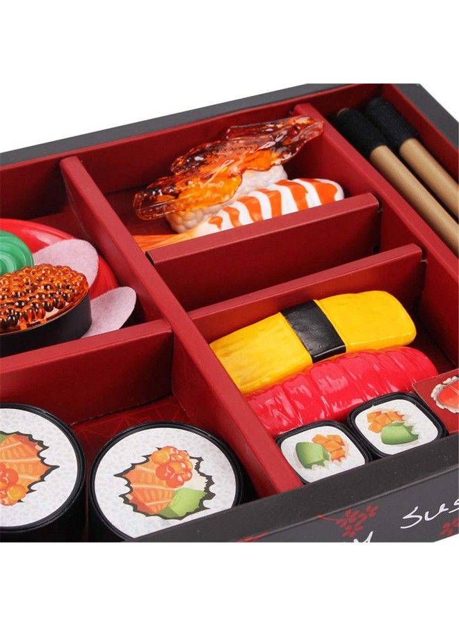 Japanese Sushi Dinner Bento Box Pretend Play Cutting Food Play Set For Kids (15 Pieces)