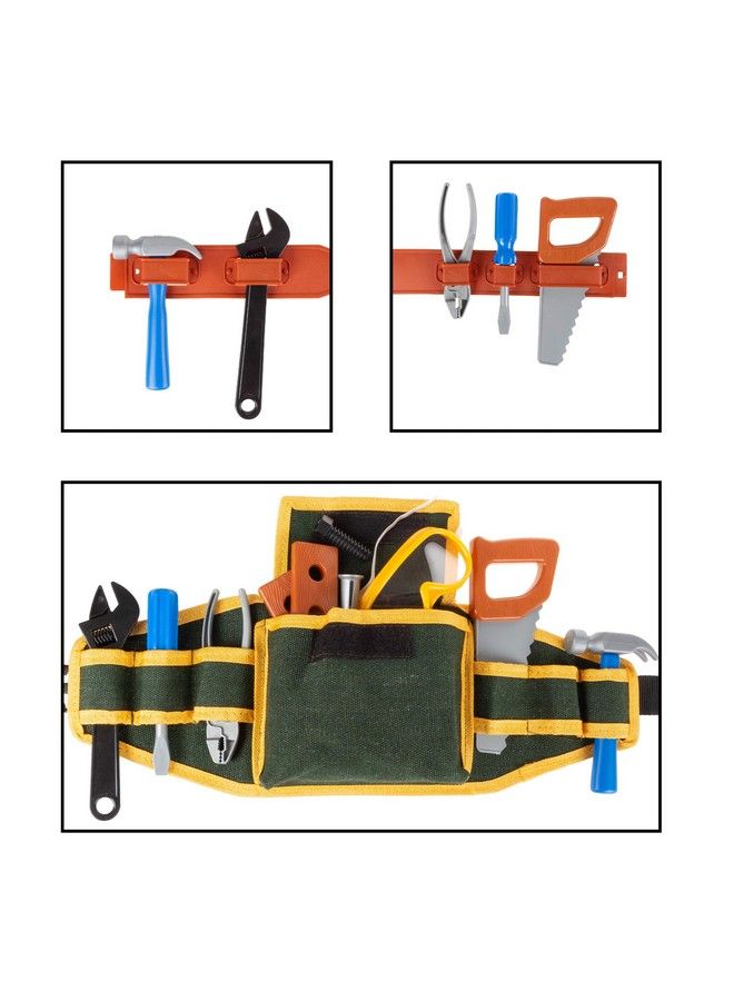 Kids Tool Belt Set Children’S Handyman Kit With 2 Belts Saw Hammer Screwdriver Wrench Pliers Safety Goggles 20 Pcs