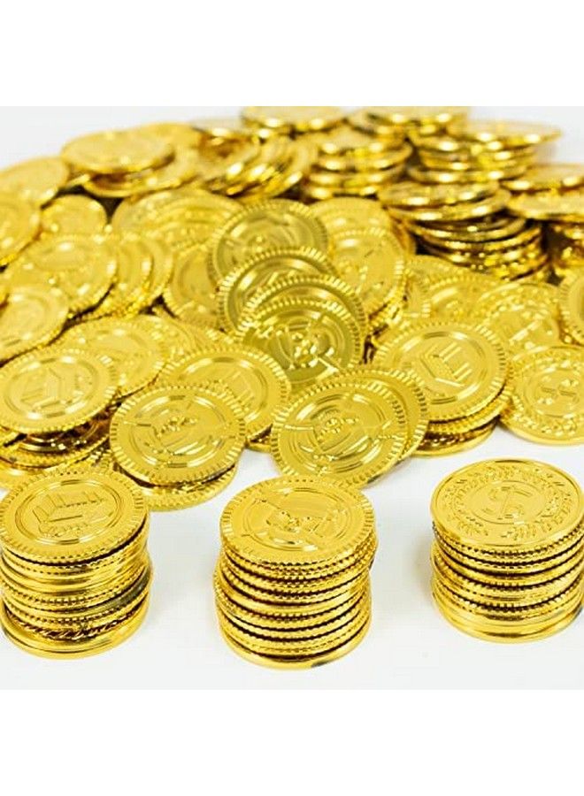 144Pc Plastic Gold Coins Pirate Coins Kids Pretend Play Coins Treasure Coins For Pirate Party Gold Coins For Treasure Hunt Game And Party Favors