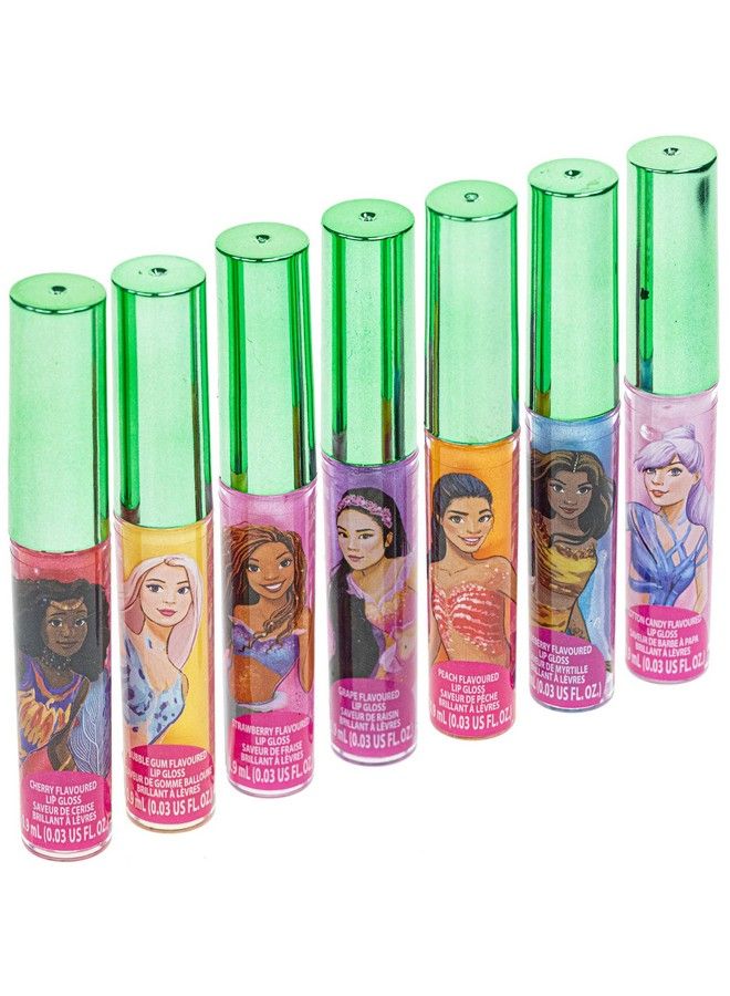 The Little Mermaid Super Sparkly 7 Piece Party Favor Vegan Plant Based Lip Gloss Makeup Set For Girls Kids Toddlers Perfect For Parties Sleepovers Makeovers Birthday Gift For Girls Above 3 Yrs