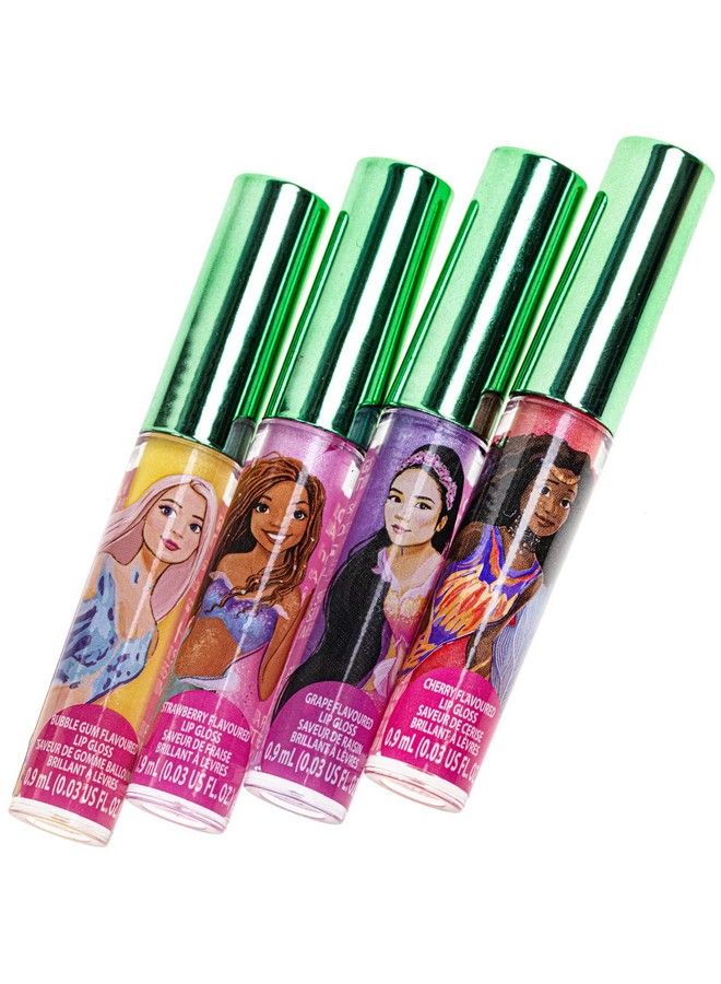 The Little Mermaid Super Sparkly 7 Piece Party Favor Vegan Plant Based Lip Gloss Makeup Set For Girls Kids Toddlers Perfect For Parties Sleepovers Makeovers Birthday Gift For Girls Above 3 Yrs