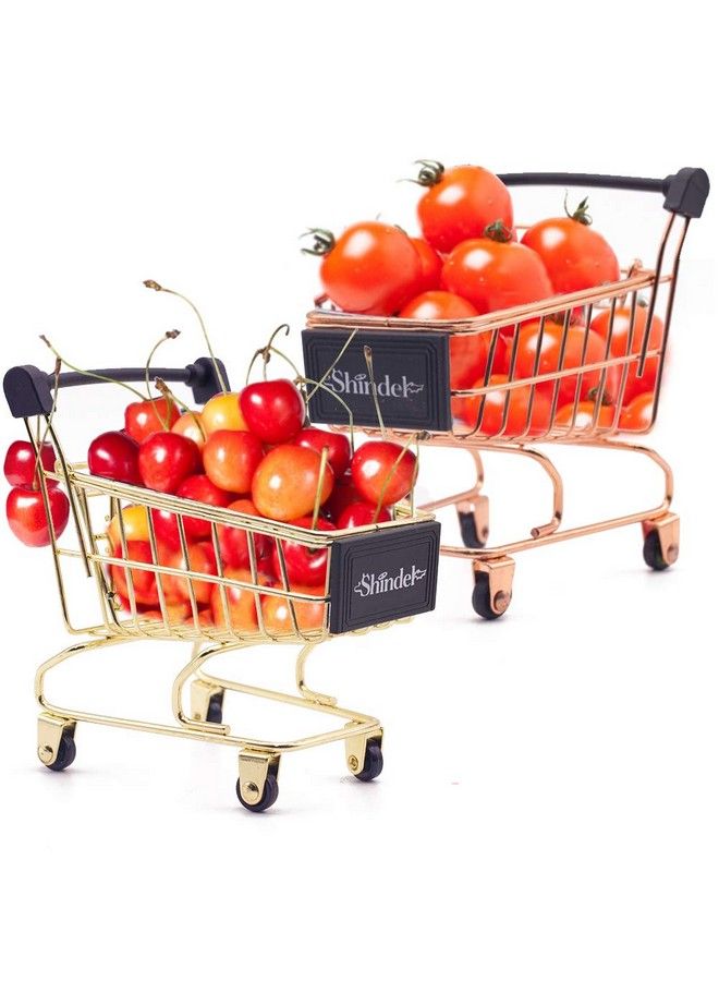 Mini Brands Shopping Cart Toy 2Pcs Shopping Day Grocery Cart Mini Supermarket Handcart Toy Shopping Carts