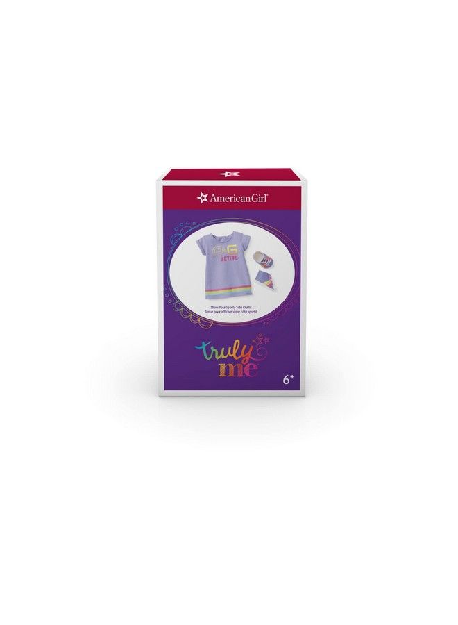 Truly Me Show Your Sporty Side Outfit For 18Inch Dolls With Purple Printed Tshirt Dress