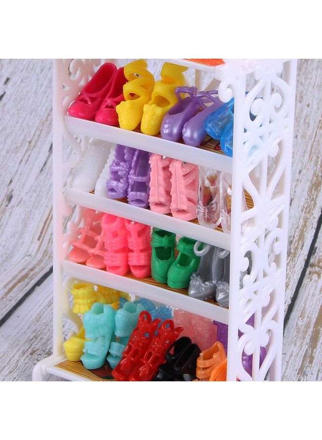 30 Pairs Doll Shoes Various Styles Replacement High Heel Boot Assorted Colors Flat Shoes Set Bulk For 12