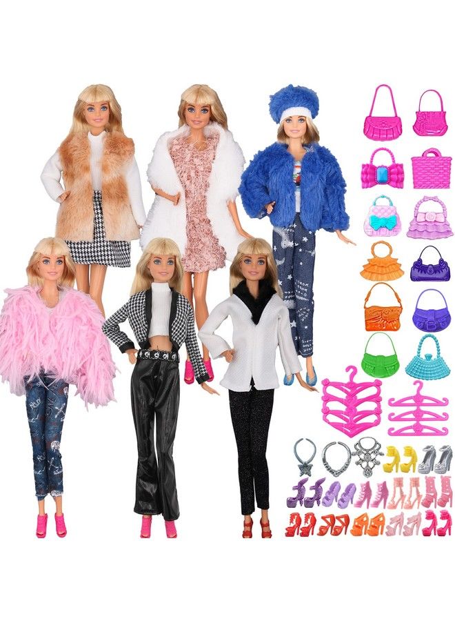 Doll Winter Coat Jacket Clothes And Accessories For 30Cm Girl Doll With Doll Shoes Winter Tops Coat Jacket Jeans Dress Skirt Tshirt Hat Hangers Necklaces Handbags For Girls Xmas Gift