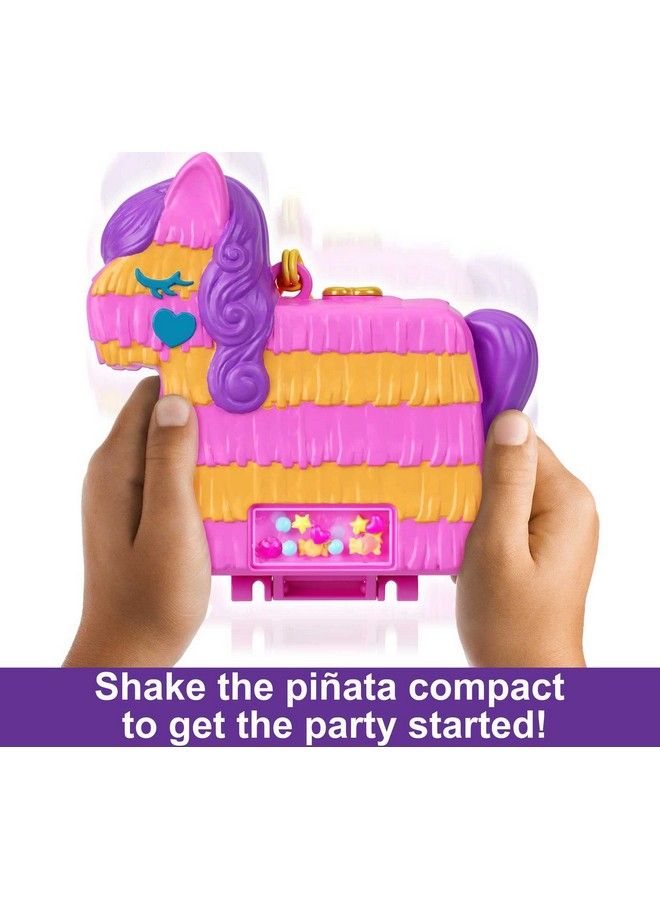 Compact Playset Pinata Party With 2 Micro Dolls & Accessories Travel Toys With Surprise Reveals