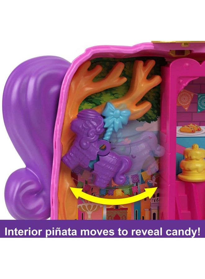 Compact Playset Pinata Party With 2 Micro Dolls & Accessories Travel Toys With Surprise Reveals