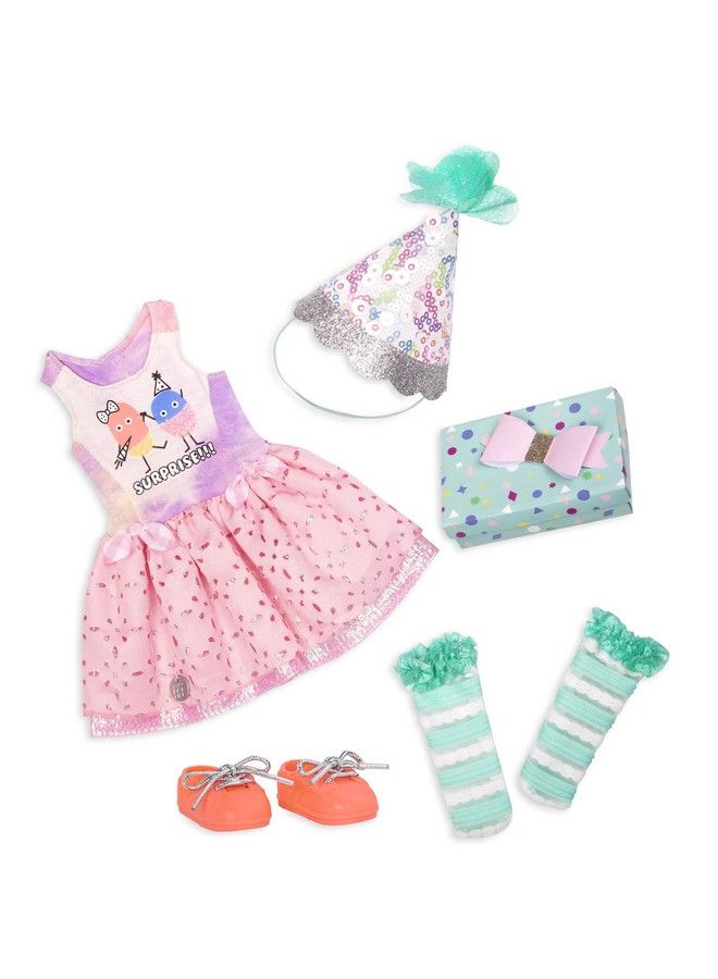 What A Surprise! 14Inch Deluxe Birthday Party Doll Outfit Toys Clothes & Accessories For Girls Ages 3 & Up