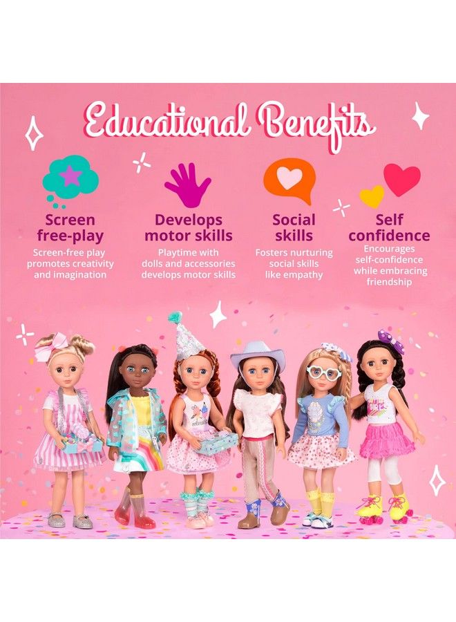 What A Surprise! 14Inch Deluxe Birthday Party Doll Outfit Toys Clothes & Accessories For Girls Ages 3 & Up