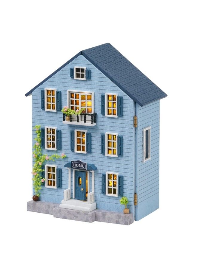 Dollhouse Miniature With Furniture Kit Diy 3D Wooden Diy House Kit With Dust Coverhandmade Tiny House Toys For Teens Adults Gift (Molan House)