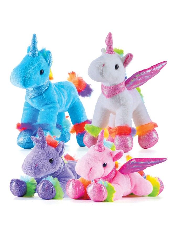 Unicorn Stuffed Animals (4 Cute Plush Unicorns Gifts For Girls) Machine Washable Unicorn Toys For Girls & Boys Of All Ages