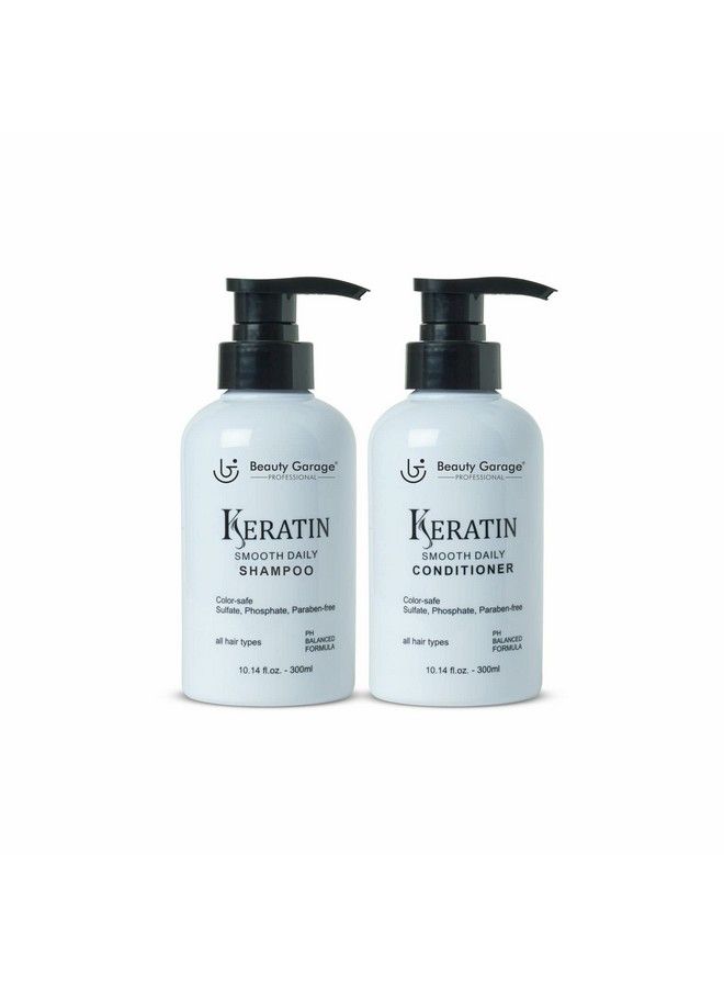 Professional Keratin Smooth Daily Shampoo 300Ml With Keratin Smooth Daily Conditioner 300Ml