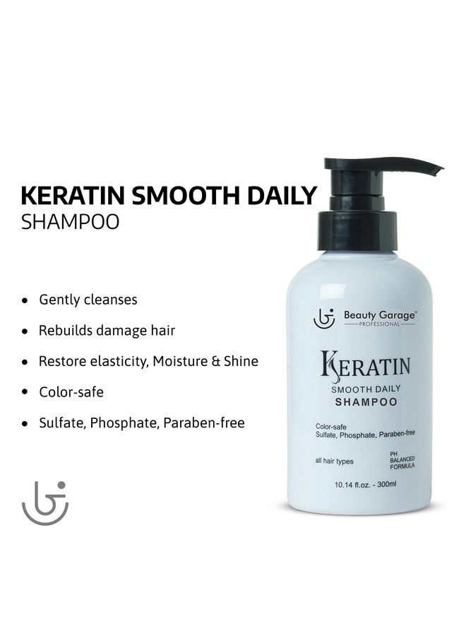 Professional Keratin Smooth Daily Shampoo 300Ml With Keratin Smooth Daily Conditioner 300Ml