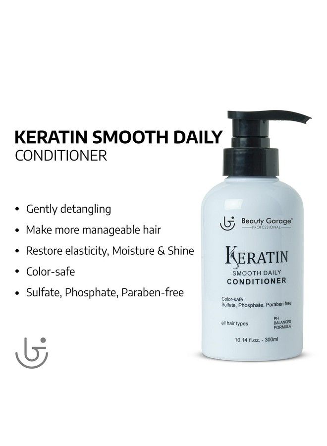 Professional Keratin Smooth Daily Shampoo 300Ml With Keratin Smooth Daily Conditioner 300Ml