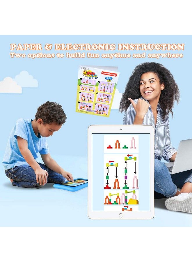 Marble Run135 Pcs Marble Maze Building Block Toys Gravitrax Marble Run For Kidsstem Learning Toys Marble Track Race Tower Model Creative Birthday Gift With 60 Marbles For Boys & Girls 3 4 5 6 7 8 9