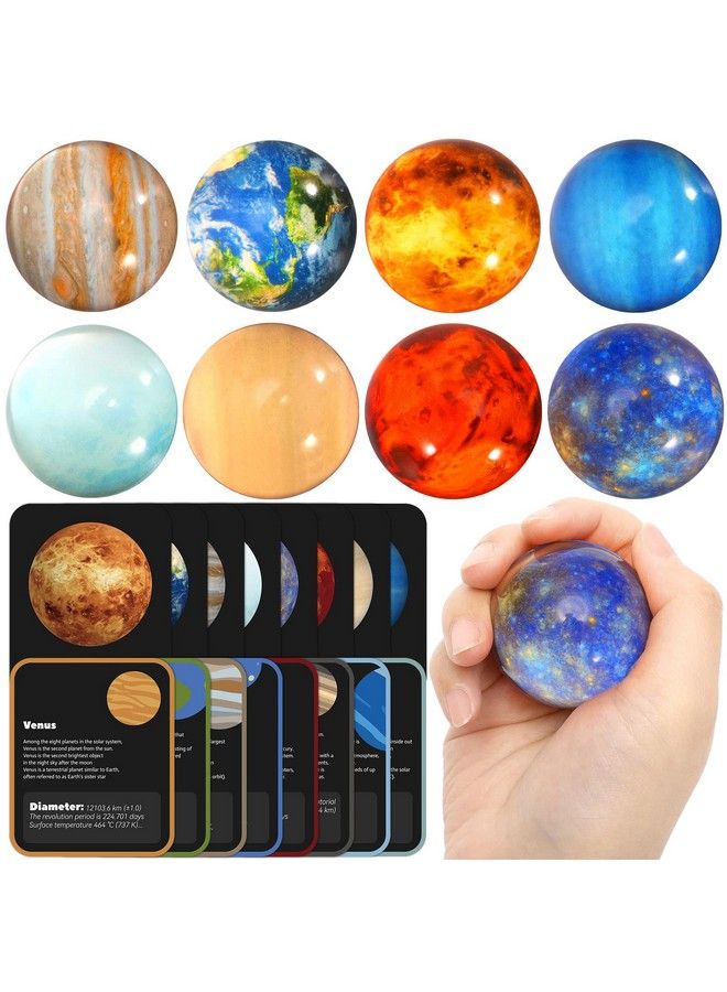16Pcs Solar System For Kids Solar System Planets Toys For Kidsspace Solar System Eight Planets Bouncy Balls+Planetary Flashcards For Kids Party Favors Educational Toys Space Toys For Kids