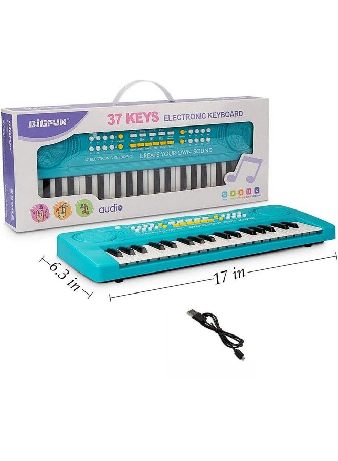 Kid Keyboard Piano 37 Keys Keyboard Piano Kids Multifunction Music Educational Instrument Toy Keyboard Piano For 3 4 5 6 7 8 Girls And Boys (Blue)