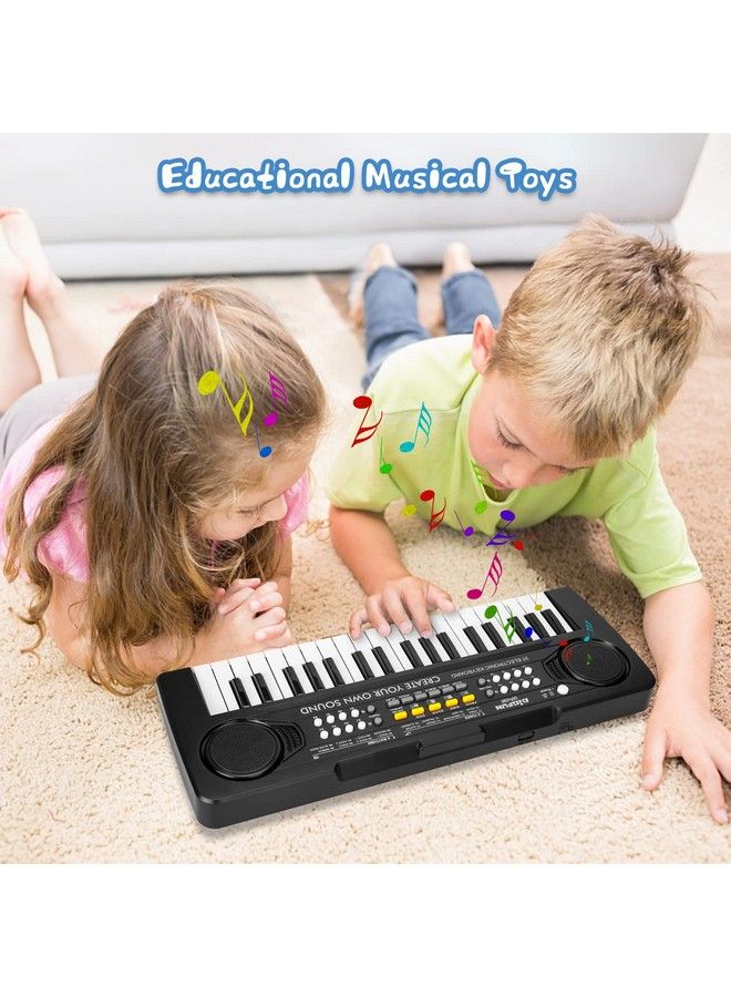 Kids Piano Keyboard 37 Keys Electronic Piano For Kids Portable Multifunction Musical Instruments Birthday Educational Gift Toys For 3 4 5 6 7 8 Year Old Boys Girls Children Beginner(Black)