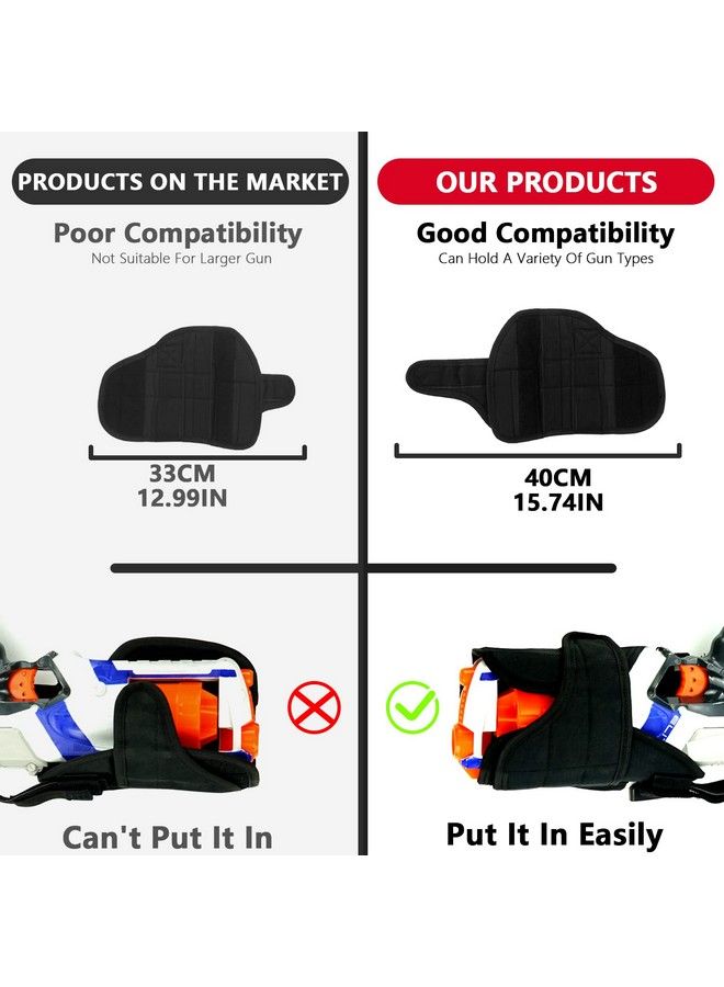 Adjustable Tactical Leg Holster Compatible For Nerf Elite Series Blaster(Black)