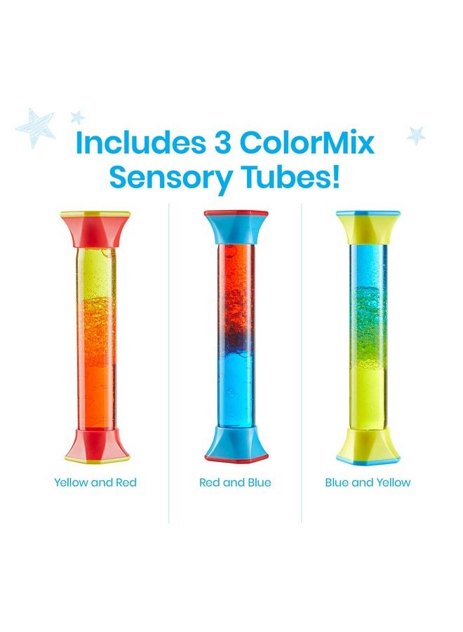 Colormix Sensory Fidget Tubes Calming Toys For Kids Occupational Therapy Toys Sensory Play Therapy Toys Stress Relief Toy Comfort Items For Anxiety Calm Down Corner Supplies (Set Of 3)
