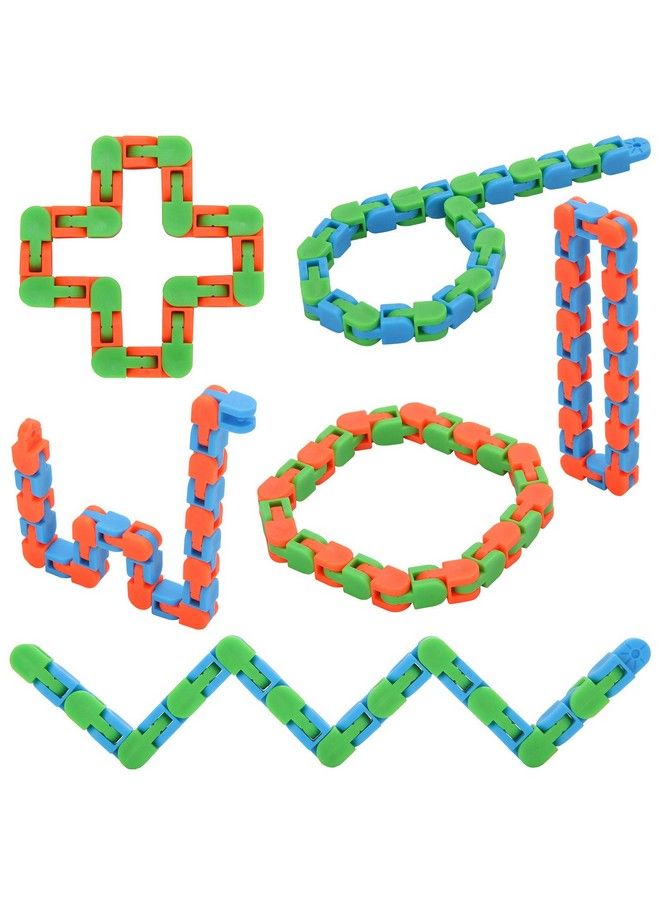 6 Pack 24 Links Wacky Tracks Snap And Click Fidget Toys Finger Sensory Toys Snake Puzzles For Stress Relief Party Bag Fillers Party Favours Random Color