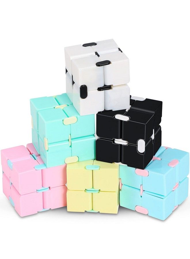 6 Pieces Cube Infinity Fidget Toy Stress And Anxiety Relief Cube Durable Stress Relieving Fidget Toy Mini Infinity Cube Desk Toy Stress Relief Toys For Adults Stress And Anxiety Relief
