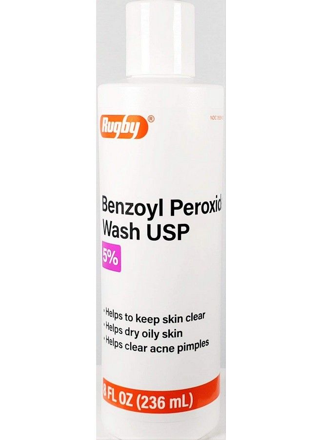 Rugby Benzoyl Peroxide Acne Wash Usp 5% 8 Oz Bottle