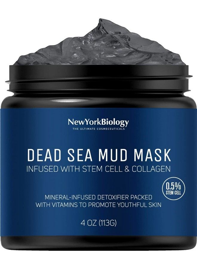 New York Biology Dead Sea Mud Mask For Face And Body With Stem Cell And Collagen Spa Quality Pore Reducer For Acne Blackheads And Oily Skin Natural Skincare For Women Men Tightens Skin 4 Oz