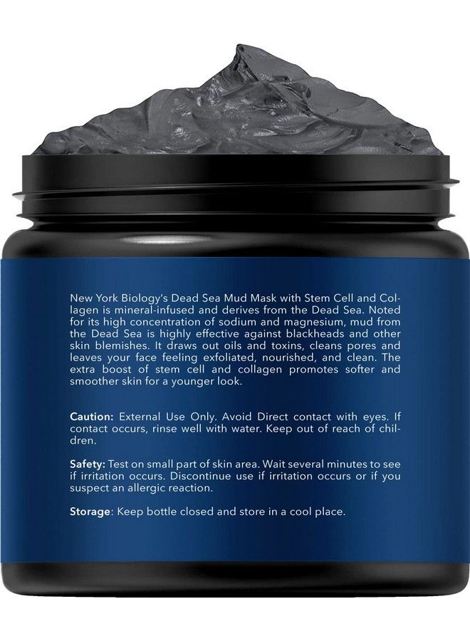 New York Biology Dead Sea Mud Mask For Face And Body With Stem Cell And Collagen Spa Quality Pore Reducer For Acne Blackheads And Oily Skin Natural Skincare For Women Men Tightens Skin 4 Oz